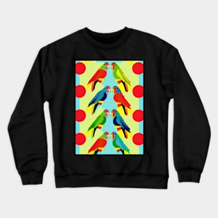 PRETTY POSTER STYLE PARROTS Crewneck Sweatshirt